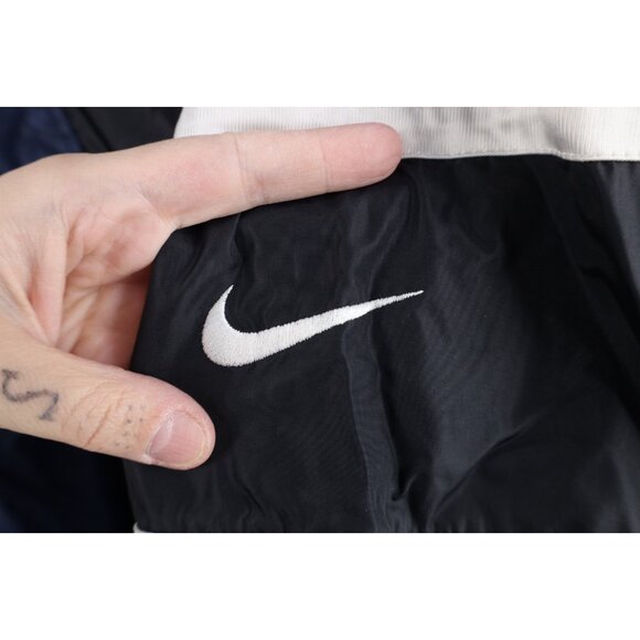 Vintage 90s Nike Mens Medium Travis Scott Mini Swoosh Hooded Anorak Jacket Blue - Picture 4 of 14